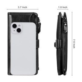 HUA ANGEL Elegant Wallet Purse Phone Card Holder Clutch Large Capacity Soft Leather Ladies Purse Womens Wallet with Multiple Cards Slot for Credit Cards Cash Bills Coins