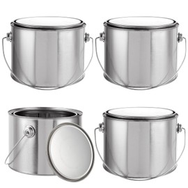 AKOLAFE 4 Pack 2 Quart Paint Cans with Lids & Handles Paint Bucket for Painting Metal Paint Containers with Lids Empty Paint Cans 1/2 Gallon Paint Pail Paint Storage Containers for Leftover Paint