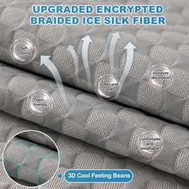 OTOB Cooling Dog Couch Cover Ice Silk Fiber, Washable & Non Slip Sofa Protector Pet Mat, Soft Dog Bed Couch Cover Cooling Mat, Durable Pet Friendly Dog Sofa Protector Covers(Gray, 28"*82")