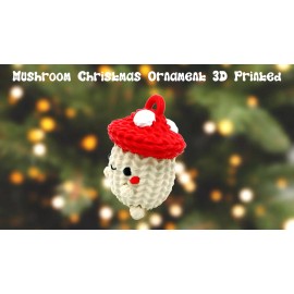 Unbranded Mushroom Christmas Ornament 3D Printed