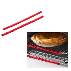 Qishing Oven Rack Shields,2 Pack Silicone Oven Rack Guards,Heat Resistant Oven Rack Shields,14 Inches Oven Rack Edge Cover Liner,Prevent Hand/Arm Against Burns(Red)