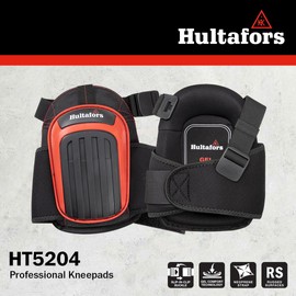 Hultafors Work Gear HT5204 Professional Gel Kneepads for Work with Thick Layered Gel Cushion, High Densisty Closed-Cell Foam and Neoprene Padding, Non-Skid, Neoprene Strap