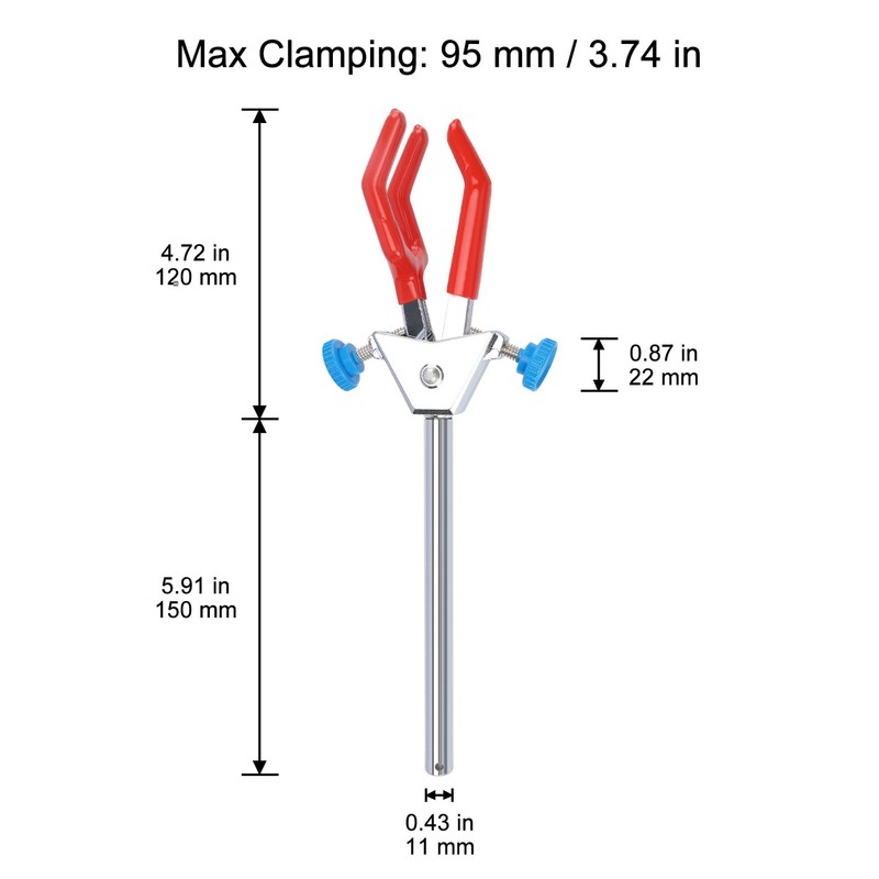 XCD 3-Prong Swivel Clamp, Dual Adjustable Sturdy Multipurpose Laboratory Extension