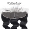 DUAUJUIU 13x4 Body Wave Lace Frontals Transparent Lace Closures Human