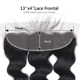 DUAUJUIU 13x4 Body Wave Lace Frontals Transparent Lace Closures Human Hair Frontal Closure Pre Plucked with Natural Hairline Free Part Ear to Ear Brazilian Hair for Women 12 Inch