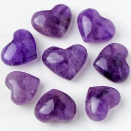 Wholesale Natural Amethyst Heart Ornament for Home Office Decor Nice Present for Crystal Enthusiasts Purple Stone LoversColor: Purple Amethyst Heart, Size: 10-30g