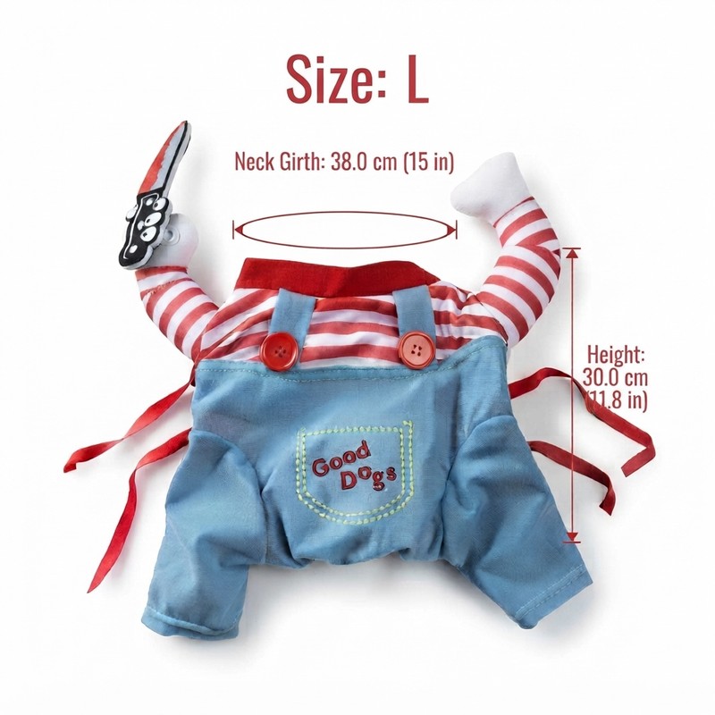 Funny Halloween Pet Costume for Dogs – Striped Jumpsuit with