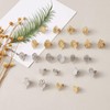 Cheriswelry 24pcs Stainless Steel Hollow Flower Round Stud Earrings with