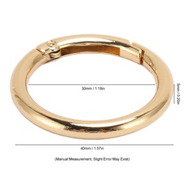 20 Piezas Anillo O de Puerta, Mosquetón Redondo, Clip a Presión, Gatillo, Hebilla de Llavero de Resorte para Bolso, Joyería DIY (Oro)