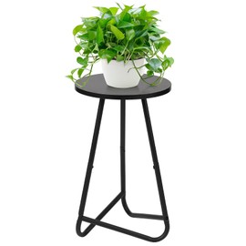 Plant Stand Indoor,Small Plant Table,Metal Display Rack,Black,20 In