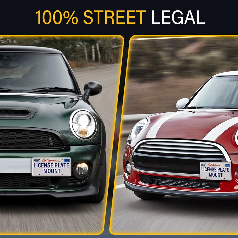 No Drill License Plate Holder Compatible with Mini Convertible (F57)