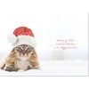 doodlecards Son and Partner Christmas Card Cat with Santa Hat