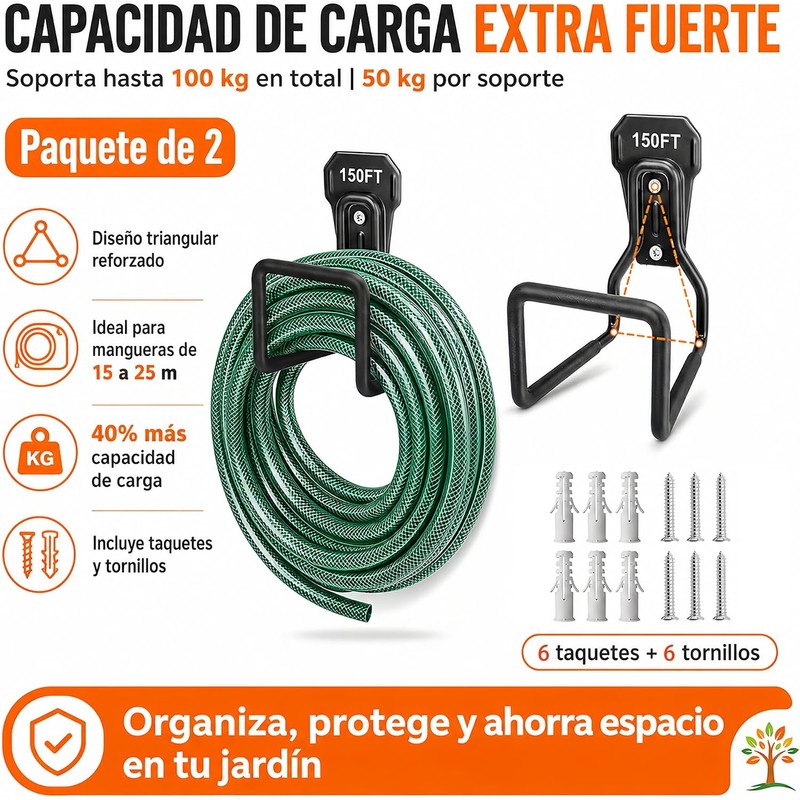 Soporte para manguera de jardín de metal – juego de