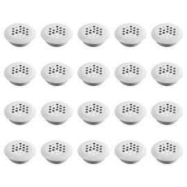 20 Pcs Stainless Steel Round White Air Vent Grille for Closet Wardrobe Shoe Cabinet Convex Profile