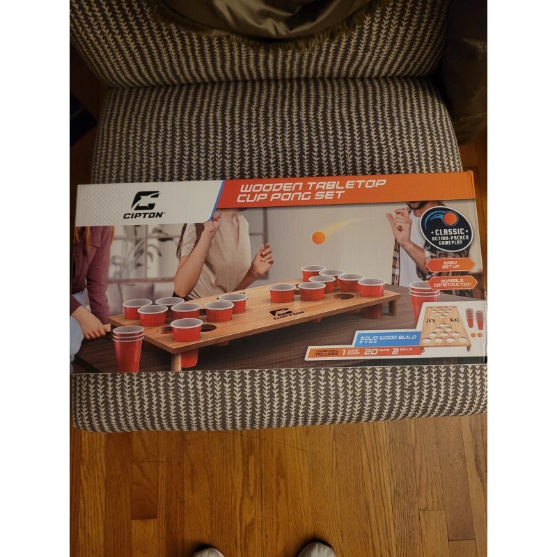 Cipton Wooden Tabletop Cup Pong Set