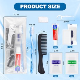 5 Sets Personal Hygiene Kit Basic Toiletry Kits Homeless Supplies Bulk for Travel,Charity,Business Include 5 Toothbrush, 5 Toothpaste, 5 Comb, 5 Bath Soap, 5 Shampoo,5 Body Wash, 25 Floss Picks