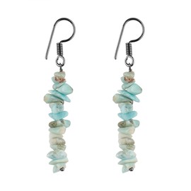 TGH Natural Larimar Chips Crystal Earring, Yoga Jewelry, Meditation Earring, Crystals Earring, Energy Healing Crystals, Birthday, Gemstone Jewelry AA+ Quality, Valentine Day Gift (Larimar)