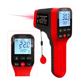 GOLDCHAMP Pyrometer 30:1 Infrared Thermometer-58℉~2912℉, Non-Contact Thermometer, Rechargeable Laser Temperature Gun with LCD Display, Adjustable Emissivity for Grill, Engine, forging (Not for Human)