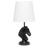 Simple Designs LT1089-BLK 17.25" Tall Polyresin Decorative Chess Horse Bedside