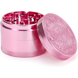 VICKYDGE 2.5 Inch Grinder - Large Kitchen Grinder with Exquisite Pattern, Pink