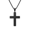 PiercingJak Men's Black Stainless Steel Cross Necklace Religious Prayer Cross