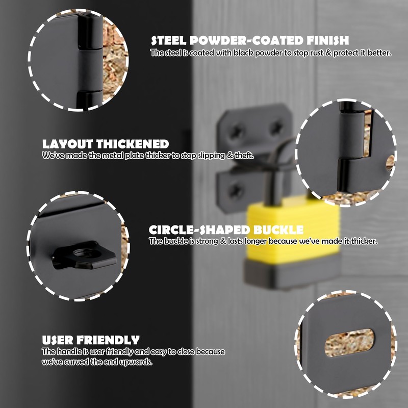 1 Set - Shed Locking Clasp with Weather Proof Padlock