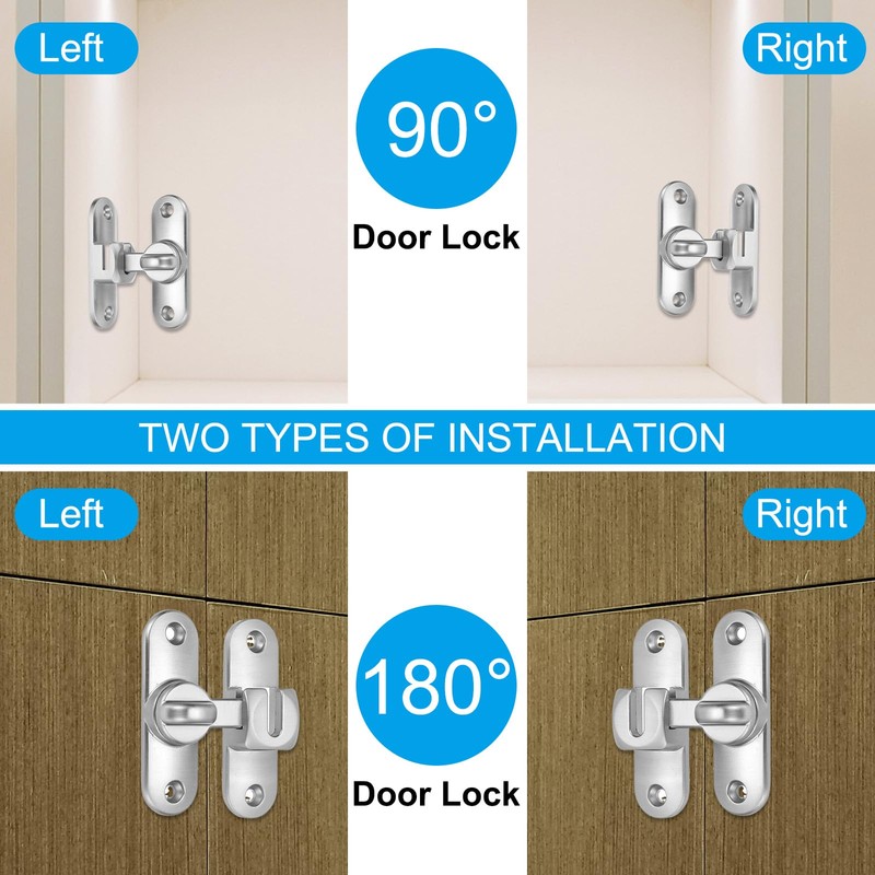 PATIKIL 2 Pack Flip Sliding Door Latch Safety Bar Gate
