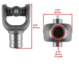 Caltric Front Drive Shaft Yoke W/U-Joint For Yamaha Big Bear 400 YFM400 4X4 2007-2012