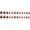 Brown Press on Nails Short Square Fall Fake Nails Gradient