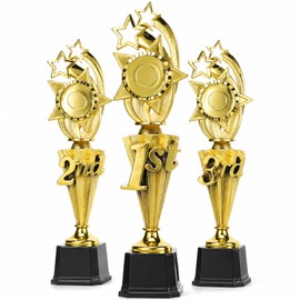 1st 2nd 3rd Place Trophy Award, Plastic Award Trophies Set, Gold Star Trophy Cup for Kids Adults, Winner Prizes for Sport Tournament, Football Soccer Basketball Competition, Classroom Reward Ceremony