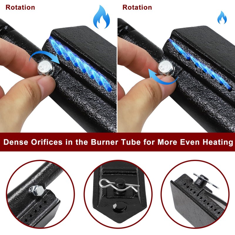 Hiorucet Cast Iron Burner Replacement for Charbroil 463230203, 463240804, 463240904,
