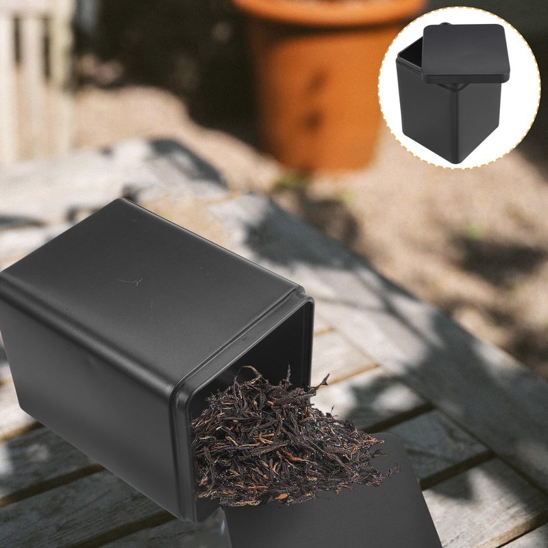HEMOTON Square Tea Tins Canister with Airtight Lids Tea Storage
