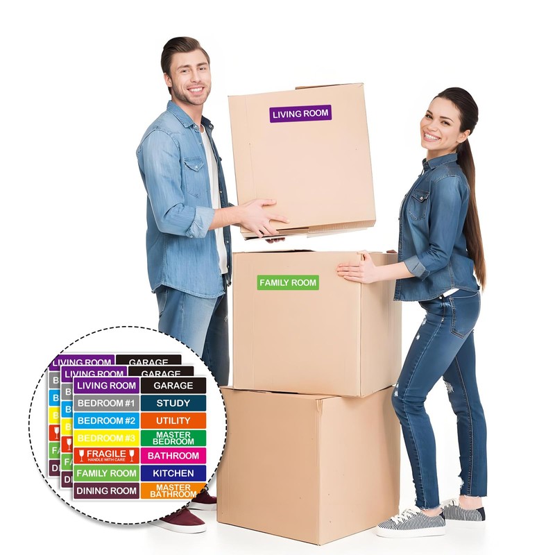 Packing Labels for Moving House 280pcs Colour Coded Stickers Home
