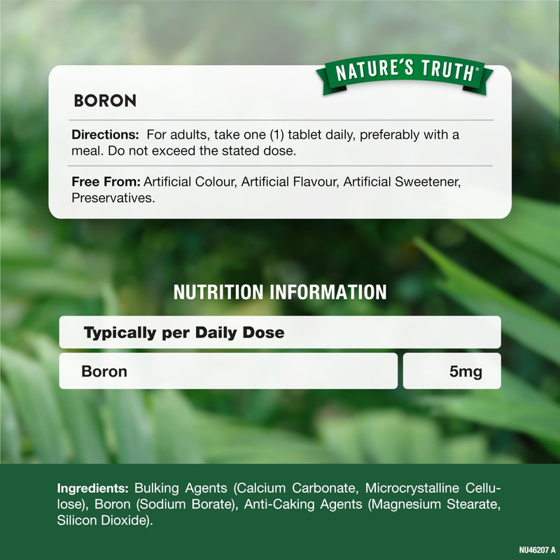 Boron Supplements | 5mg High Strength Boron Tablets | Sodium