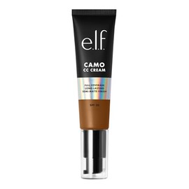 e.l.f. Camo CC Cream, base facial de cobertura media a completa, con SPF 30 que corrige el color, ofrece un acabado aerógrafo, vegano y libre de cruel