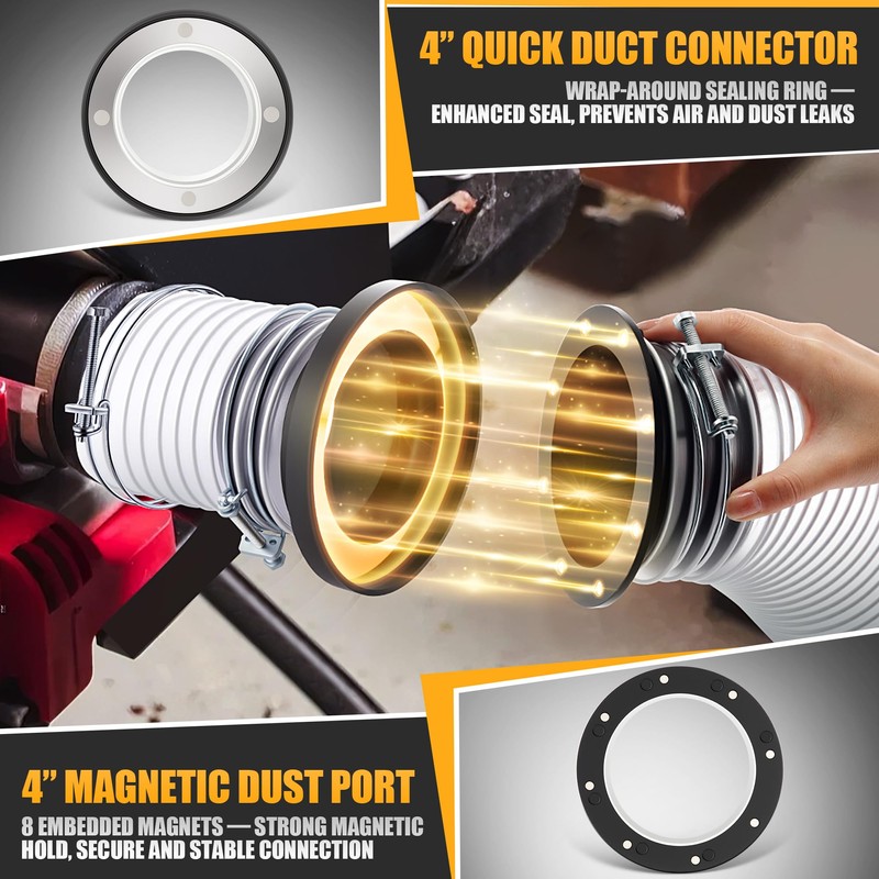 Saillong 4" Magnetic Dust Collector Fast Connect System – 10PC