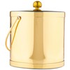 Kraftware Mylar Ice Bucket Polished Brass Color with Metal Lid,
