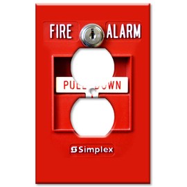 Art Plates OverSized - Jumbo Outlet Cover - OVERSIZE Outlet Switch Plate - Fire Alarm Pull print - (Made in USA)