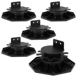 5PCS Decking Support Decking Pedestal Riser Bearing Support 30-60mm Height Adjustable Deck Column Base Bracket Pp Floor Lift Base Sturdy Flooring Joist Supports Decking Feet for Furniture DIY Project