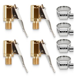8 x 8 mm Car Valve Lever Connector Air Chuck, Brass Tyre Valve Air Pump Clip, Universal Air Pump Adapter Clip with Thread Nozzle for Car, Motorcycle and Bicycle Tyres, Corrosion Resistant
