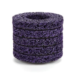 5Pcs 100mm Disco Poly Strip Disco Poly Strip Morado,15200rpm, 100mm Diametro Exterior y 16mm Diametro Interior Herramienta para quitar óxido de pintura para amoladoras Angel