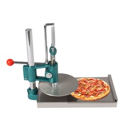 AGULIUM 7.9 Inch Pizza Dough Press Machine Household Commercial Pizza Dough Maker Stainless Steel Manual Dough Press for Hand Pies Meatloaf Pizza Crusts Dough Thickness Adjustable