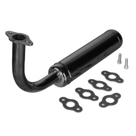 SUNQIAO Motorized Bicycle Exhaust, Bicycle Muffler Silence for 49cc 50cc 60cc 66cc 80cc 100cc Motorized Bicycle (Black)