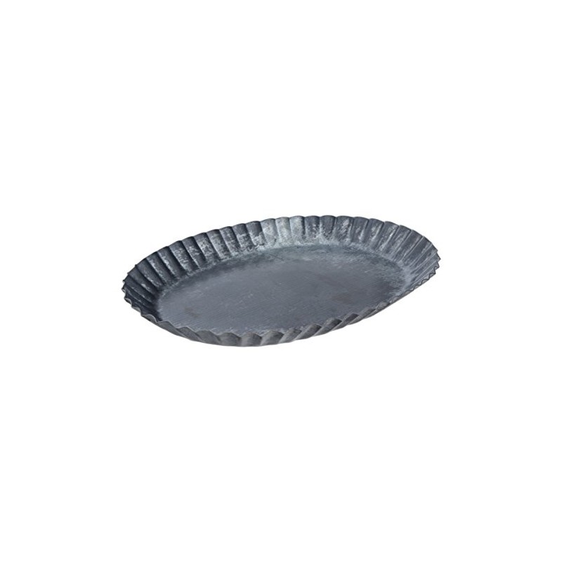 The Country House Collection Rustic Galvanized Metal Oval Pan Candle