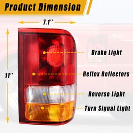 Boine Tail Light Compatible With 1993 1994 1995 1996 1997 Ford Ranger Driver and Passenger Side Rear Light Brake Lamps