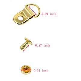 ONLYKXY 50 Pieces Shoe Boot Lace Hooks Buckle Rivets Loop Ring with Rivets, Shoe Boot Buckle (Gold)
