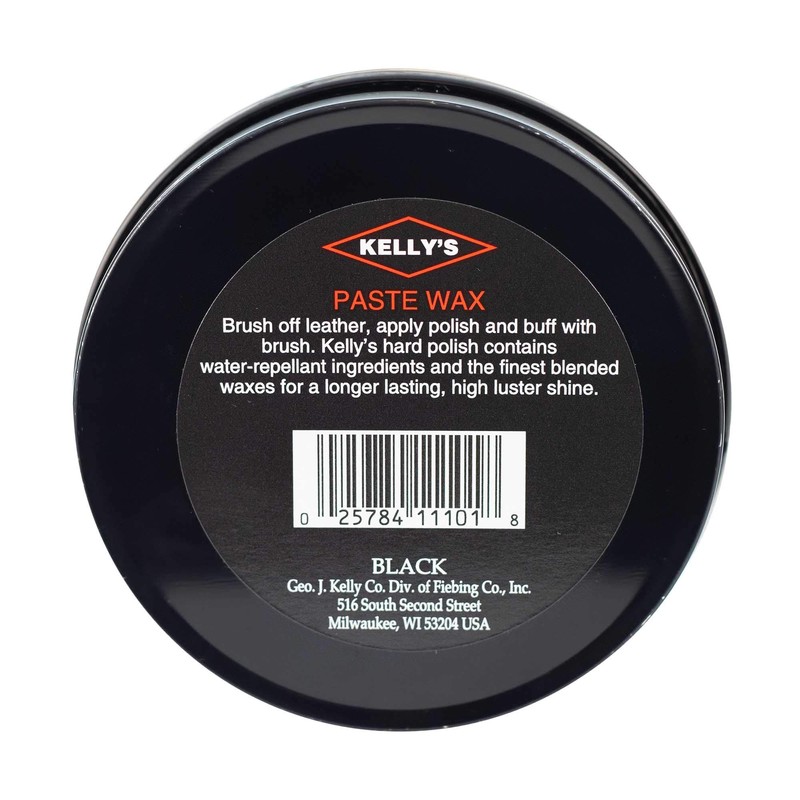 Fiebing's Kelly's Professional Paste Wax Shoe Polish Black 3oz