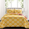 Lush Decor - 16T005050 Leah Quilt Floral 3 Piece Reversible,