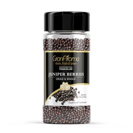 GranAroma Juniper Berries, Whole & Dried, Herbaceous Flavor, Cooking Spice (2.5 Ounce)