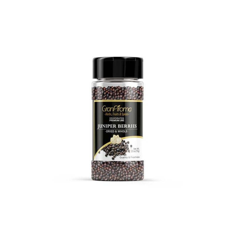 GranAroma Juniper Berries, Whole & Dried, Herbaceous Flavor, Cooking Spice